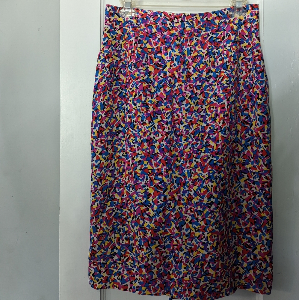 Fendi 365 Vintage Printed Colorful Pencil Skirt